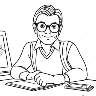 Nerdy Coloring Page 62053-49756