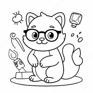 Cute Nerdy Animals Coloring Page 62054-49760