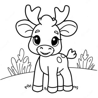 Cute Baby Moose Coloring Page 6207-5066