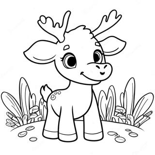 Cute Baby Moose Coloring Page 6207-5068