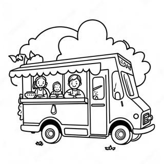 Colorful Food Truck With Happy Kids Coloring Page 62084-49782