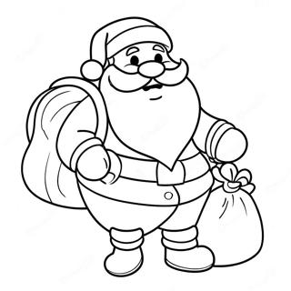 Jolly Santa With A Big Sack Coloring Page 62094-49789