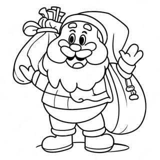 Jolly Santa With A Big Sack Coloring Page 62094-49790