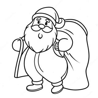 Jolly Santa With A Big Sack Coloring Page 62094-49791