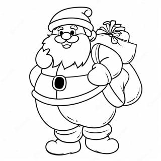 Jolly Santa With A Big Sack Coloring Page 62094-49792