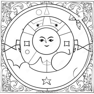 Moon Tarot Card Coloring Page 62113-49801