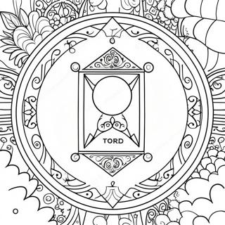 Mystical Moon Tarot Card Coloring Page 62114-49805