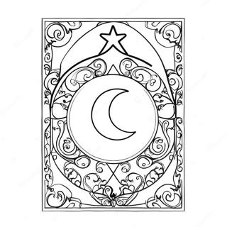 Mystical Moon Tarot Card Coloring Page 62114-49806