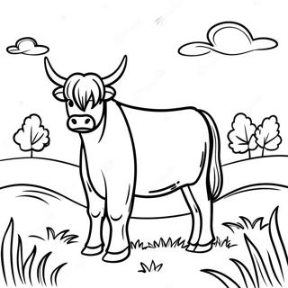 Highland Cow For Adults Coloring Pages