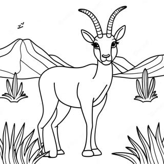 Graceful Antelope In The Savanna Coloring Page 62164-49844