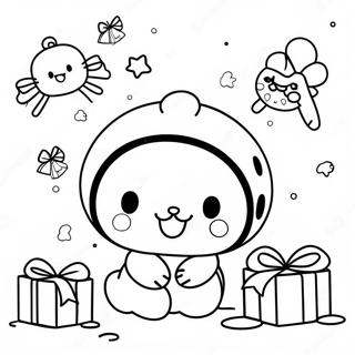 Cute Sanrio Christmas Scene Coloring Page 6217-5074