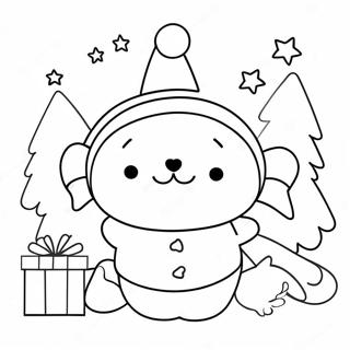 Cute Sanrio Christmas Scene Coloring Page 6217-5076