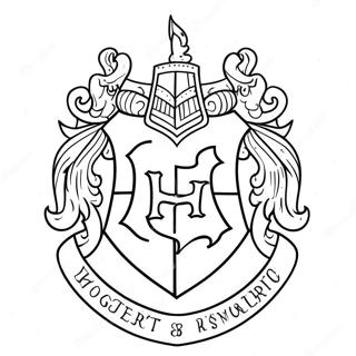 Detailed Hogwarts Crest Coloring Page 62194-49870