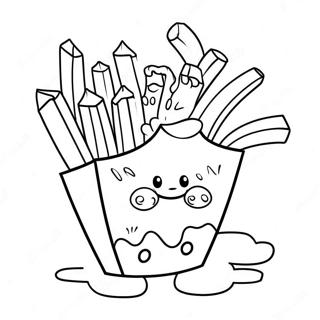 Cute Cartoon French Fries Coloring Page 62204-49877