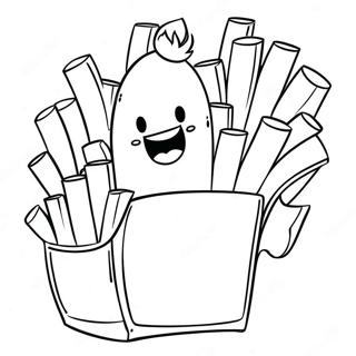 Cute Cartoon French Fries Coloring Page 62204-49878