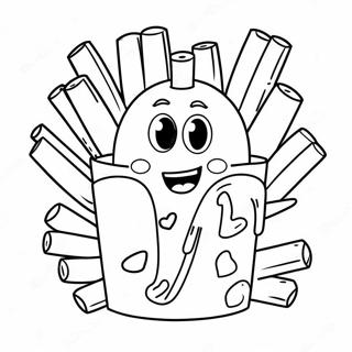 Cute Cartoon French Fries Coloring Page 62204-49879