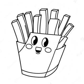 Cute Cartoon French Fries Coloring Page 62204-49880