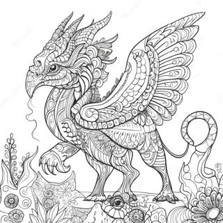 Intricate Mythomorphia Creature Coloring Page 62214-49887