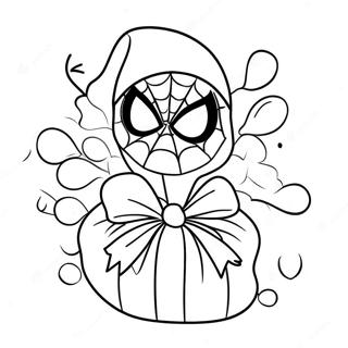 Festive Spiderman With Santa Hat Coloring Page 62224-49892