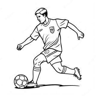 Soccer Player Dribbling The Ball Coloring Page 62243-49907