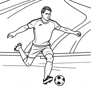 Soccer Player Dribbling The Ball Coloring Page 62243-49908