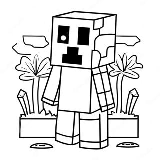 Cute Minecraft Mutant Creeper Coloring Page 62254-49918