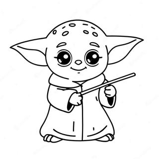 Cute Baby Yoda With Heart Coloring Page 62294-49951