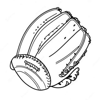 Colorful Softball And Glove Coloring Page 622-509