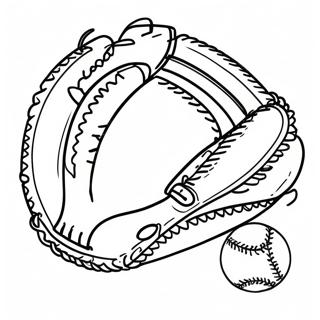 Colorful Softball And Glove Coloring Page 622-511