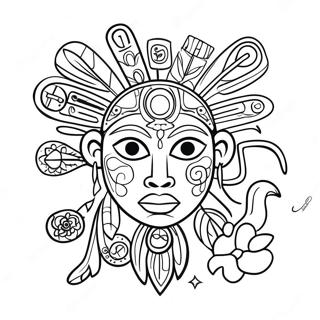 Colorful Taino Symbols Coloring Page 62304-49954