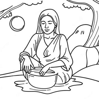 Woman At The Well Coloring Page 62323-49970