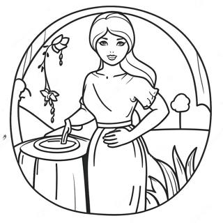 Beautiful Woman At The Well Coloring Page 62324-49974