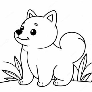 Playful Shiba Inu Puppy Coloring Page 62354-50010