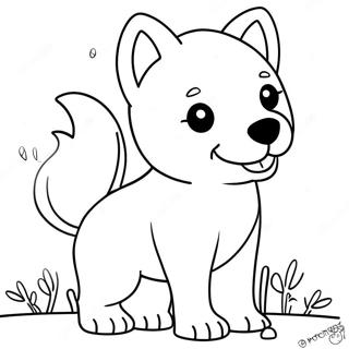 Playful Shiba Inu Puppy Coloring Page 62354-50011