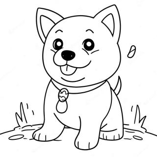 Playful Shiba Inu Puppy Coloring Page 62354-50012