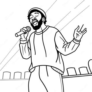 Brent Faiyaz Singing On Stage Coloring Page 62364-50002