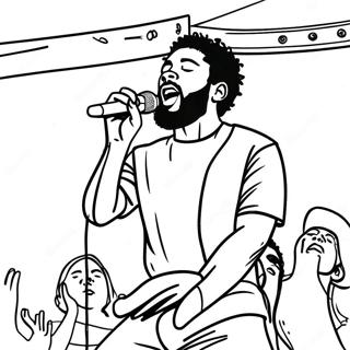 Brent Faiyaz Singing On Stage Coloring Page 62364-50003