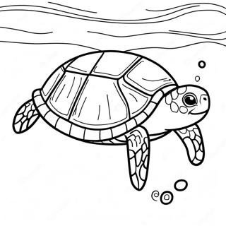 Realistic Sea Turtle Swimming Coloring Page 62373-50006