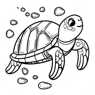 Realistic Sea Turtle Swimming Coloring Page 62373-50008