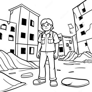 Survivor In A Ruined City Coloring Page 62384-50021