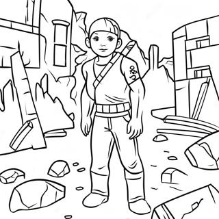 Survivor In A Ruined City Coloring Page 62384-50022