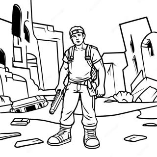 Survivor In A Ruined City Coloring Page 62384-50023