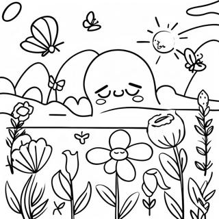 Sunny Field With Butterflies Coloring Page 62464-50085