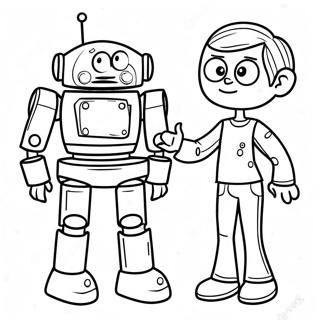 Ron With His Colorful Robot Coloring Page 62494-50109