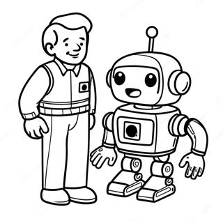 Ron With His Colorful Robot Coloring Page 62494-50111