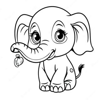 Cute Baby Elephant Coloring Page 62524-50135