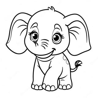 Cute Baby Elephant Coloring Page 62524-50136