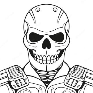 Cool Skull Trooper In Action Coloring Page 62534-50148