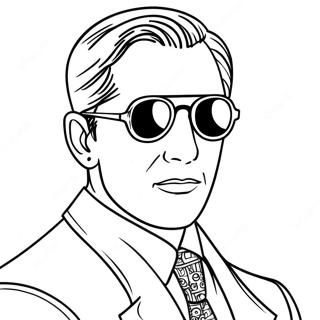 Cool Secret Agent With Sunglasses Coloring Page 62544-50149