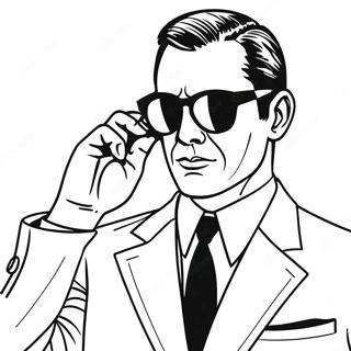 Cool Secret Agent With Sunglasses Coloring Page 62544-50152